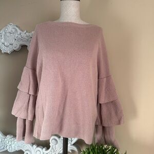 Halogen Blush Tiered Sleeve Sweater